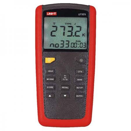 디바이스마트,계측기/측정공구 > 환경/이화학 측정장치 > 온도계/습도계,UNI-T,접촉식 온도계 UT325,2채널, 분해능: 0.1℃, 섭씨/화씨/절대온도 선택, High / Low 알람, 자동 캘리브레이션, 데이터홀드, 최대/최소/평균온도, 절전모드