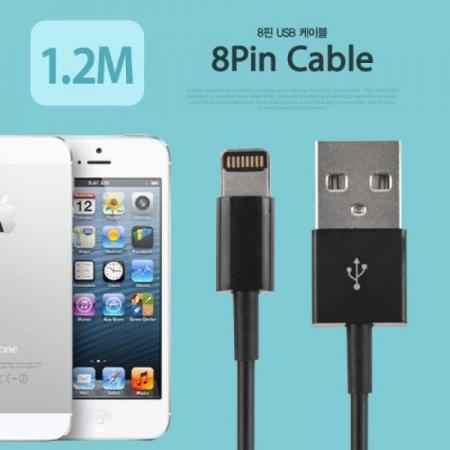 디바이스마트,컴퓨터/모바일/가전 > 스마트폰/스마트기기 > 케이블/젠더 > 애플 케이블/젠더/공유기,Coms,아이폰5 케이블(고급형) Black, 1.2m [SP766],애플 라이트닝 8핀 USB케이블, 8Pin Connector