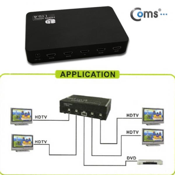컴스 HDMI 분배기 4:1 (VE296)【 D2326 】