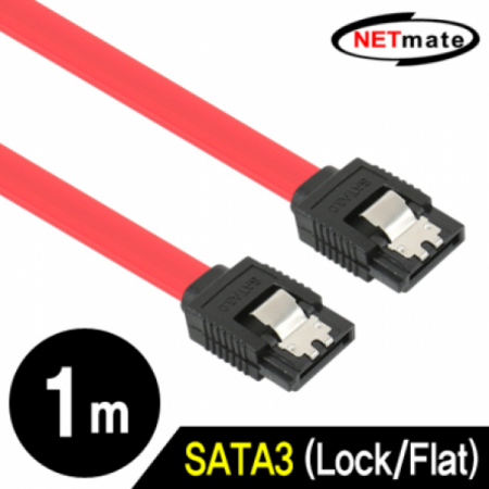 디바이스마트,케이블/전선 > PC/네트워크/통신 케이블 > SATA/HDD 케이블,강원전자,NETmate SATA3(Lock)-SATA3(Lock) Flat 케이블 1m[NMC-ST304],SATA3(Lock) - SATA3(Lock) 플랫 케이블 / 길이 : 1m / 최고속도 : 6Gbps / 락기능