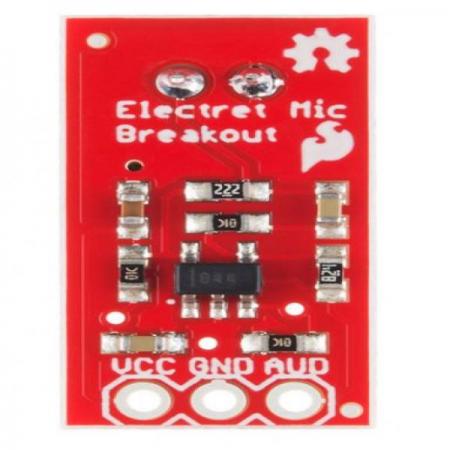 디바이스마트,MCU보드/전자키트 > 음악/앰프/녹음 > 앰프/증폭,SparkFun,SparkFun Electret Microphone Breakout [BOB-12758],2.7V~5.5V 에서 사용 가능하며, 음성 소리를 100배 증폭해주는 OPAMP 모듈입니다.