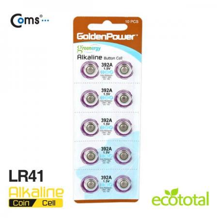 디바이스마트,전원/파워/배터리 > 배터리/배터리홀더 > 일회용건전지 > 버튼형/코인형 건전지,골든파워,코인전지(LR41),알카라인 [GP512],제조사 : 골든파워 / 버튼형·코인형 / LR41 / 전압 : 1.5VV / 알카라인 Alkaline / 수량 : 10개 / 포장 : 카드형 포장