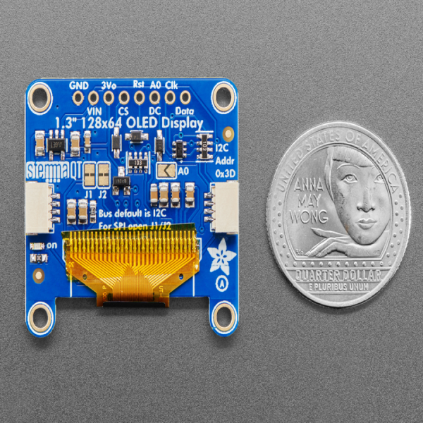 디바이스마트,LED/LCD > LCD 캐릭터/그래픽 > 그래픽 OLED,Adafruit,Monochrome 1.3' 128x64 OLED graphic display [ada-938],1.3인치의 작고 고대비(가독성이 좋음)의 OLED 디스플레이 / 128x64, white-pixel / 3.3V 파워, 3.3V 로직레벨 / PCB : 35mm x 35mm x 5mm / 기타 사항 상세설명 참조