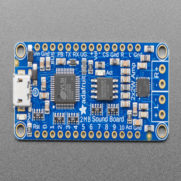 디바이스마트,MCU보드/전자키트 > 음악/앰프/녹음 > 앰프/증폭,Adafruit,Adafruit Audio FX Sound Board + 2x2W Amp - WAV/OGG Trigger - 2MB [ada-2210],당신의 프로젝트에 오디오/사운드 이펙트를!! / 2개의 2W 스테레오(클래스D) 앰프 포함 / Audio FX 사운드 보드 포함 / 배터리, 스피커, 브레드보드, 택트 스위치 미포함 / 3 to 5.5 VDC / 5종류의 트리거 효과