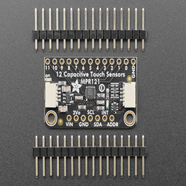 디바이스마트,MCU보드/전자키트 > 센서모듈 > 기울기/진동/충격/터치 > 지문/전도성/터치센서,Adafruit,Adafruit 12-Key Capacitive Touch Sensor Breakout - MPR121 - STEMMA QT [ada-1982],12개의 개별 터치패드 처리 가능 / 12C 지원 / 3V 전용