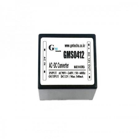 디바이스마트,전원/파워/배터리 > SMPS > On-Board 타입 > 1채널 (Single),지엠테크,GMS0412,On board 타입 1채널 4W SMPS / 출력전압 : 12V / 출력전류 : 340mA / 입력전압 : AC 90~240V / 변환효율 : 76% / 지엠테크