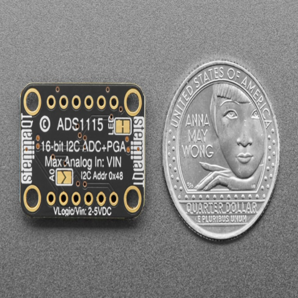 디바이스마트,MCU보드/전자키트 > 전원/신호/저장/응용 > ADC/DAC,Adafruit,ADS1115 16-Bit ADC - 4 Channel with Programmable Gain Amplifier [ada-1085],아날로그 신호를 디지털 신호로 변환시켜주고, 그 신호에 대한 증폭기능까지 가지고 있는 범용 16비트 컨버터입니다. / 2 ~ 5V power/logic / PROGRAMMABLE DATA RATE: 8 ~ 860SPS