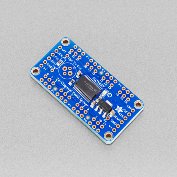 디바이스마트,LED/LCD > 드라이버/컨트롤러 > 드라이버 모듈,Adafruit,Adafruit 24-Channel 12-bit PWM LED Driver - SPI Interface - TLC5947 [ada-1429],24채널 PWM (LED 전용, 서보 컨트롤에는 부적합)을 컨트롤 하기 위한 제품 / TLC5947 PWM driver chip / 25.39mm x 51.1mm