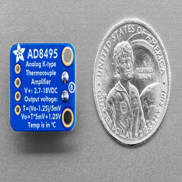 디바이스마트,MCU보드/전자키트 > 센서모듈 > 온도/습도 > 온도센서,Adafruit,Analog Output K-Type Thermocouple Amplifier - AD8495 Breakout [ada-1778],AD8495 칩셋 사용 / K-tyoe 와이어(only) 호환 / 2핀 터미널블럭, 핀헤더 포함(와이어 미포함)