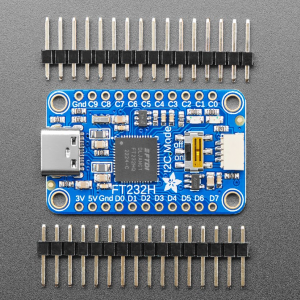 디바이스마트,MCU보드/전자키트 > 통신/네트워크 > USB관련,Adafruit,Adafruit FT232H Breakout - General Purpose USB to GPIO+SPI+I2C [ada-2264],컴퓨터, 아두이노 등 에서 직접 OLED, 컬러센서 또는 간단한 LED 작동을 컨트롤 할 수 있도록 해주는 모듈 / 많은 공통 프로토콜(SPI, I2C 등)에 동시에 명령할 수 있습니다 / FT232H chip & EEPROM / 23 x 38 x 4mm