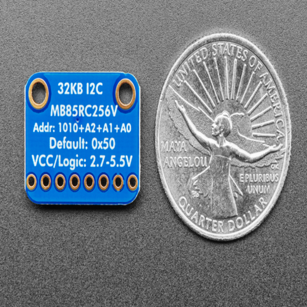 디바이스마트,MCU보드/전자키트 > 전원/신호/저장/응용 > SD/TF/메모리,Adafruit,Adafruit I2C Non-Volatile FRAM Breakout - 256Kbit / 32KByte [ada-1895],FRAM' 또는 'Ferroelectric Ram' 은 재기록이 가능하고 전원을 끊어도 내용이 사라지지 않는 비휘발성 메모리의 일종입니다 / 저전력, 고성능 / 256 Kbits (32 KBytes), I2C 방식 / 3V or 5V power and logic / 15.5 x 20 x 2mm