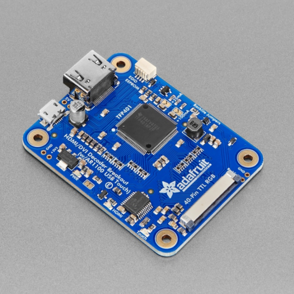 디바이스마트,MCU보드/전자키트 > 카메라/비디오 > 비디오/액션카메라,Adafruit,TFP401 HDMI/DVI Decoder to 40-Pin TTL Breakout - With Touch [ada-2219],mini HDMI 디코더 보드 / TTL 디스플레이용 올인원 디스플레이 드라이버 또는 HDMI/DVI 비디오 디코더 / TFP401 (최대 1080p, 800x480 권장, 스케일러 미포함) / 터치스크린 용 AR1100 USB 드라이버 / 51mm x 68mm / 디스플레이 미포함