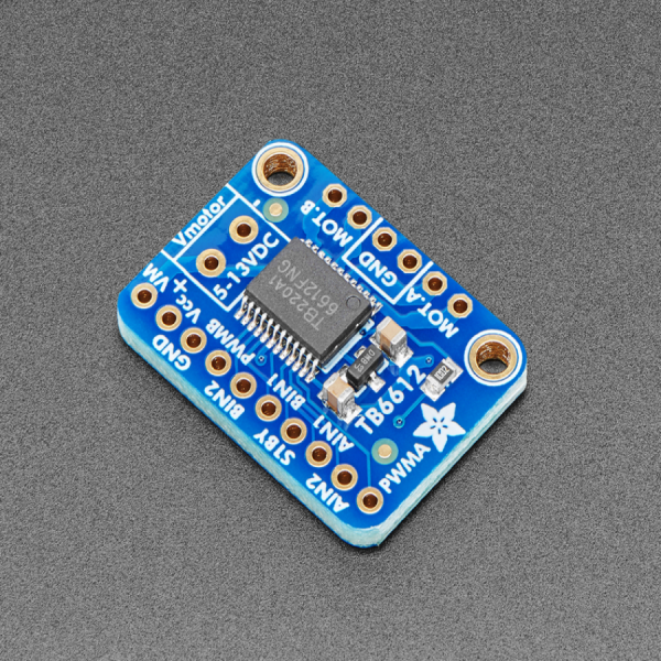 디바이스마트,기계/제어/로봇/모터 > 모터드라이버 > 스텝모터 드라이버 > 유니폴라 스텝모터 드라이버,Adafruit,Adafruit TB6612 1.2A DC/Stepper Motor Driver Breakout Board [ada-2448],Current Limit: 1.2A, 3A peak max / TB6612FNG / 27mm x 19mm x 3mm
