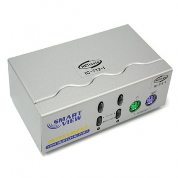 NETmate IC-712-IW [KVM스위치/2:1/PS2/케이블포함]