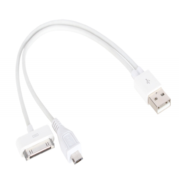 NETmate 마이크로 5핀 & 30핀 Dock 멀티 충전 케이블(2 in 1) [NMC-MBY03]