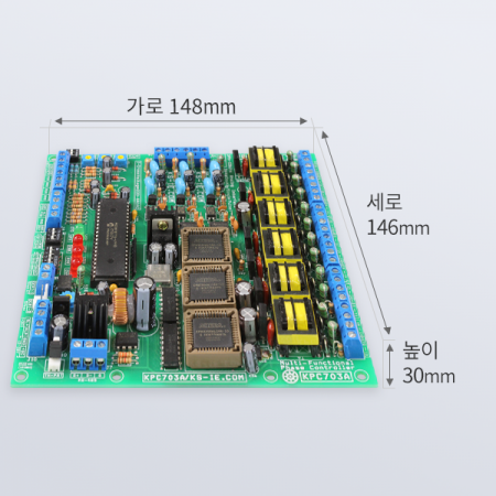 디바이스마트,MCU보드/전자키트,개성산전,KPC703A,PC703A는 12bit분해능의 위상각제어 전용칩(KPP7312)3개를 탑재한 삼상 아날로그 및 시리얼(RS485) 인터페이스 모델 정밀 위상제어 모듈