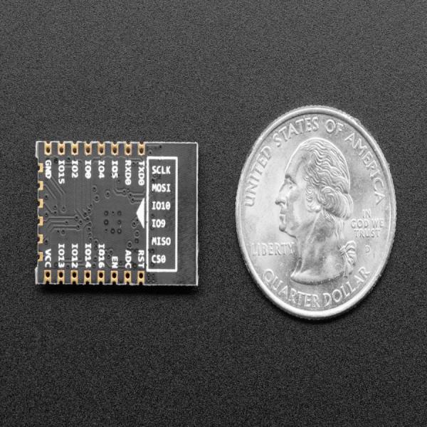 디바이스마트,MCU보드/전자키트 > 통신/네트워크 > 와이파이,Adafruit,ESP8266 SMT Module - ESP-12 [ada-2491],80 MHz microcontroller - full WiFi front-end(클라이언트, 억세스포인트 모두 가능), TCP/IP stack with DNS support / 4MB flash chip / ESP processory + onboard antenna / 중,상급자 이상에만 권장합니다. / 24mm x16mm x 3mm