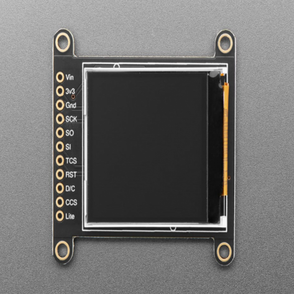 디바이스마트,LED/LCD > LCD COLOR > 칼라 LCD패널 > 2인치 이하 컬러 LCD패널,Adafruit,Adafruit 1.44' Color TFT LCD Display with MicroSD Card breakout - ST7735R [ada-2088],1.44 inch diagonal LCD TFT display / 128x128 resolution, 18-bit (262,144) color / 4 or 5 wire SPI digital interface / Built-in microSD slot / 3.3V or 5V logic