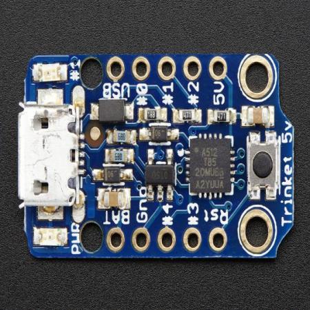 디바이스마트,오픈소스/코딩교육 > 아두이노 > 아두이노 호환보드,Adafruit,Adafruit Trinket - Mini Microcontroller - 5V Logic [ada-1501],Atmel ATtiny85 기반 / 5V Trinket / Mini-USB / Reset button / 31mm x 15.5 x 5mm /2015년9월부로mini usb 커넥터 대신 micro usb 커넥터로 변경되었습니다.