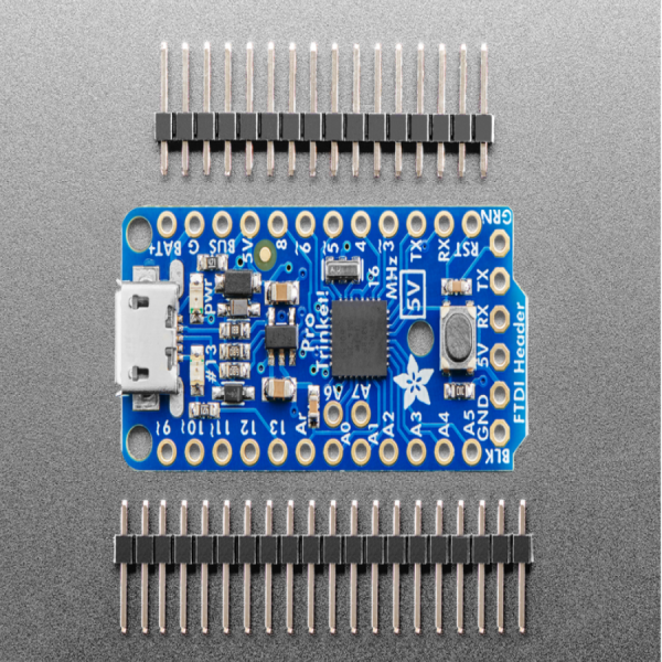 디바이스마트,오픈소스/코딩교육 > 아두이노 > 아두이노 호환보드,Adafruit,Adafruit Pro Trinket - 5V 16MHz [ada-2000],Arduino Pro Mini 와 비슷하지만 더 많은 Pin에, USB도 있습니다. (UNO에 버금가는 기능!) / Atmega328P chip / 5V logic, 16MHz clock / 18 GPIO, 2 extra analog inputs, 28K flash, 2K RAM / 38 x 18 x 2mm