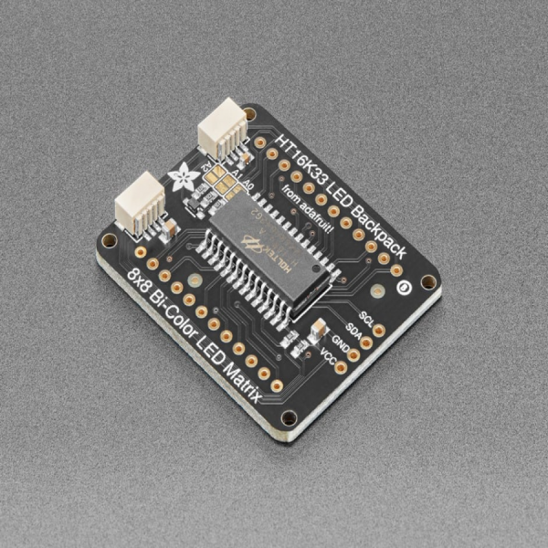 디바이스마트,LED/LCD > LED 인테리어조명 > LED 모듈,Adafruit,Adafruit Bicolor LED Square Pixel Matrix with I2C Backpack [ada-902],1.2 inch Bi-color 8x8 LED Matrix / LED backpack + Bi-color 8x8 LED Matrix + 4-pin header / uses I2C 7-bit address between 0x70-0x77, selectable with jumpers