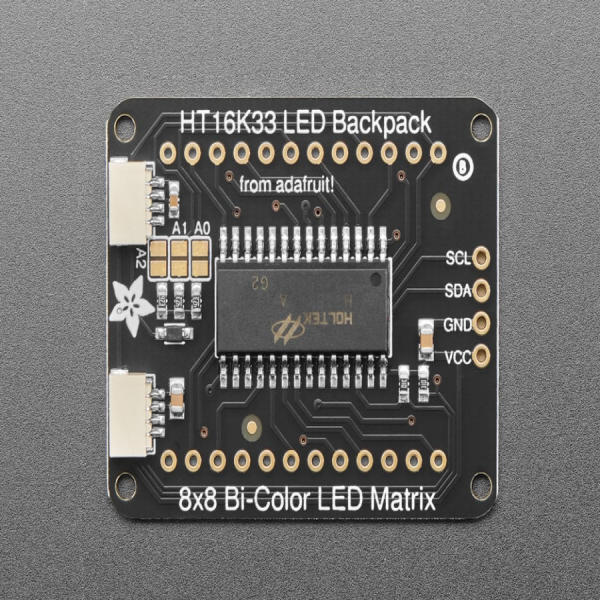 디바이스마트,LED/LCD > LED 인테리어조명 > LED 모듈,Adafruit,Adafruit Bicolor LED Square Pixel Matrix with I2C Backpack [ada-902],1.2 inch Bi-color 8x8 LED Matrix / LED backpack + Bi-color 8x8 LED Matrix + 4-pin header / uses I2C 7-bit address between 0x70-0x77, selectable with jumpers