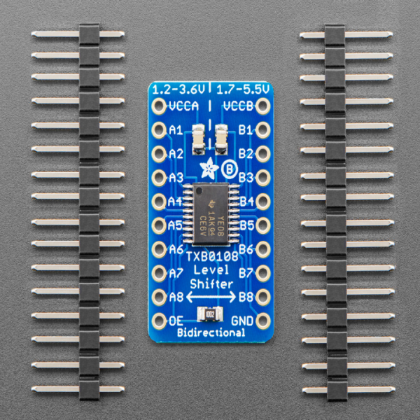 디바이스마트,MCU보드/전자키트 > 전원/신호/저장/응용 > 레벨컨버터/전압관리,Adafruit,8-channel Bi-directional Logic Level Converter - TXB0108 [ada-395],5V device 와 3.3V 센서 사이에 꼭 필요한 컨버터 / TXB0108 기반 / auto-detect the direction