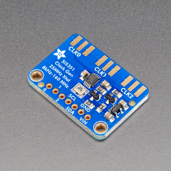 디바이스마트,MCU보드/전자키트 > 전원/신호/저장/응용 > 클럭제너레이터/기타,Adafruit,Adafruit Si5351A Clock Generator Breakout Board - 8KHz to 160MHz [ada-2045],Si5351A clock generator / 25MHz crystal reference / internal PLL & divider / I2C controller / 3-5VDC / 3V or 5V logic / 31mm x 22mm x 2mm