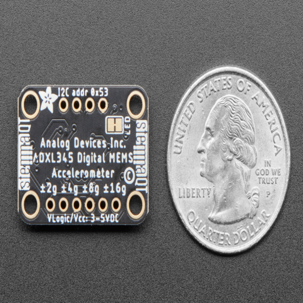 디바이스마트,MCU보드/전자키트 > 센서모듈 > 가속도/자이로/지자기센서 > 가속도센서,Adafruit,ADXL345 - Triple-Axis Accelerometer (+-2g/4g/8g/16g) w/ I2C/SPI [ada-1231],digital I2C and SPI interface 기반의 3축 가속도 센서 모듈