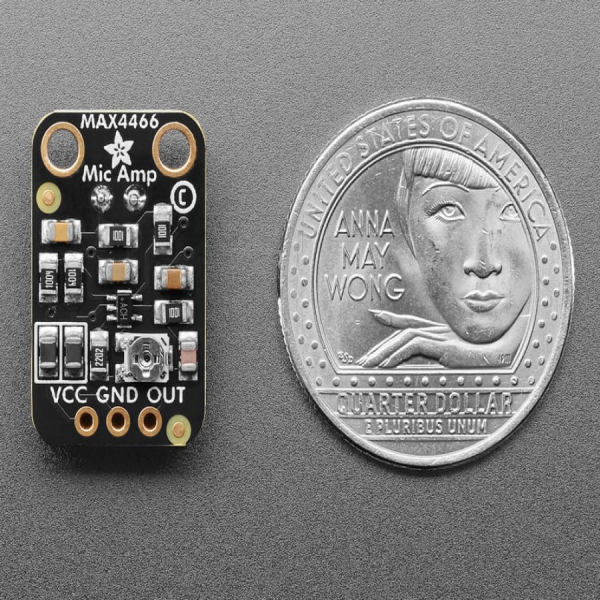 디바이스마트,MCU보드/전자키트 > 음악/앰프/녹음 > 앰프/증폭,Adafruit,Electret Microphone Amplifier - MAX4466 with Adjustable Gain [ada-1063],Maxim MAX4466 (power supply noise rejection) / 20-20KHz / FFT를 사용한 음성 변조, 오디오 녹음/샘플링, 오디오-반응성 프로젝트 등에 알맞습니다.