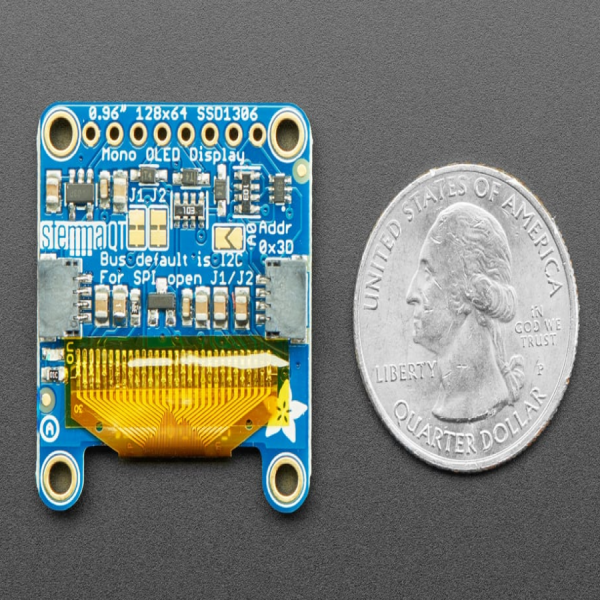 디바이스마트,LED/LCD > LCD 캐릭터/그래픽 > 그래픽 OLED,Adafruit,Monochrome 0.96' 128x64 OLED graphic display [ada-326],약 1인치의 작은 고대비 OLED 디스플레이 / 128x64