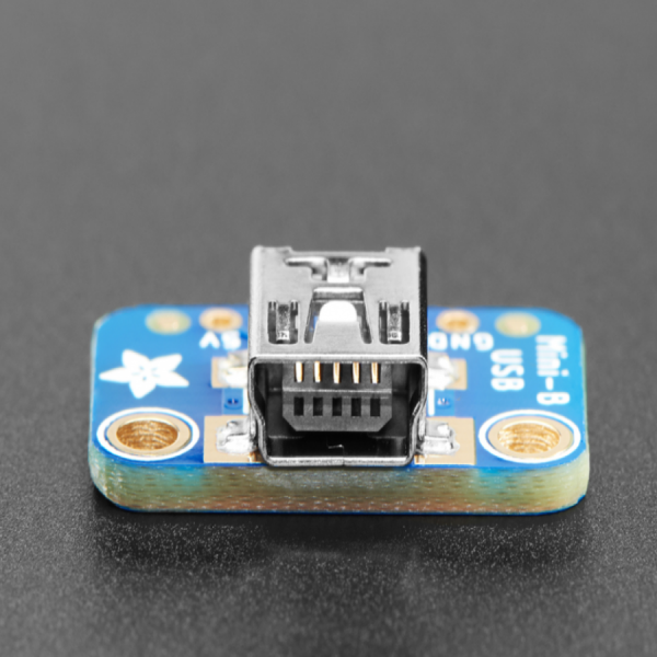 디바이스마트,MCU보드/전자키트 > 통신/네트워크 > USB관련,Adafruit,USB Mini-B Breakout Board [ada-1764],USB Mini-B connector + 5 pins / 21mm x 13mm