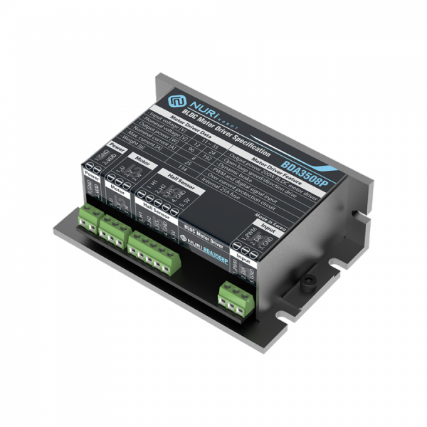 디바이스마트,기계/제어/로봇/모터 > 모터드라이버 > BLDC모터 드라이버 > 300W 이하 BLDC 모터드라이버,누리로봇,BLDC모터드라이버(BDA3508P),200W급 BLDC 모터 드라이버 / 12~35V DC 모터 구동 / 모터 1개 구동 / 24V 모터 구동 시 정격 8A, 최대 80A / PWM과 Direction 신호로 쉽게 구동