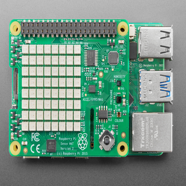 디바이스마트,오픈소스/코딩교육 > 라즈베리파이 > 라즈베리파이 확장보드/HAT,Adafruit,Raspberry Pi Sense HAT - For the Pi 2 / B+ / A+  [ada-2738],Pi 2 Model B, Model B+, Model A+ 호환 / Raspberry Pi 1 Model B & A 모델 중 26핀 모델 사용불가 / 라즈베리파이 미포함 / 8x8 led matrix 디스플레이 / 5버튼 조이스틱