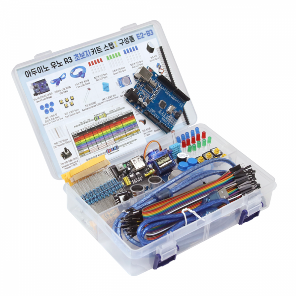 디바이스마트,오픈소스/코딩교육 > 아두이노 > 아두이노 교육용키트,LK EMBEDDED,아두이노 우노 R3 초보자 키트 스텝 1,아두이노 우노 R3 베이직 키트 Arduino UNO Kit E3