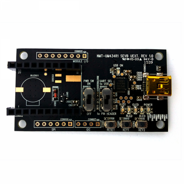 디바이스마트,MCU보드/전자키트 > 통신/네트워크 > RF/LoRa,네오모바일테크놀로지㈜,NMT-UM434R SEVB UEXT,NMT-UM434R1-C SEVB 의 손쉬운 사용을 위한 Mother B’D 역할을 하는 확장 보드. NMT-UM434R1-C SEVB 를 꽂아서 USB를 이용하여 PC 직접연결 사용가능
