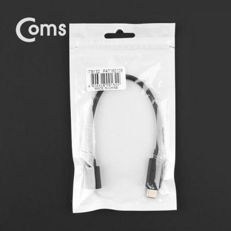 디바이스마트,케이블/전선 > USB 케이블 > OTG(FM) > micro B타입(5핀) OTG,Coms,USB 3.1 젠더(Type C)- Micro 5P(F)/C(M) 20cm [ITB132],micro 5핀 to C타입 변환 젠더 케이블 / 길이 : 20cm / 색상 : 블랙 / 전송속도 : USB 2.0 / 케이블 연장 및 변환에 사용