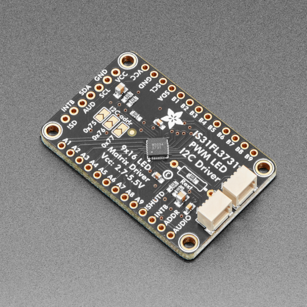 디바이스마트,오픈소스/코딩교육 > 아두이노 > 아두이노 LED/LCD모듈,Adafruit,Adafruit 16x9 Charlieplexed PWM LED Matrix Driver - IS31FL3731 [ada-2946],PWM 제어 가능한 독립적인 16x9 grid I2C LED 드라이버입니다.