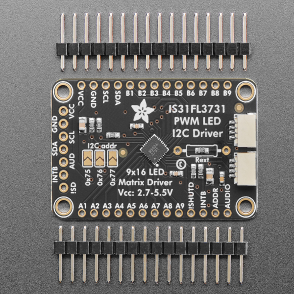 디바이스마트,오픈소스/코딩교육 > 아두이노 > 아두이노 LED/LCD모듈,Adafruit,Adafruit 16x9 Charlieplexed PWM LED Matrix Driver - IS31FL3731 [ada-2946],PWM 제어 가능한 독립적인 16x9 grid I2C LED 드라이버입니다.