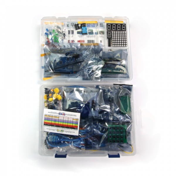 디바이스마트,오픈소스/코딩교육 > 아두이노 > 아두이노 교육용키트,LK EMBEDDED,아두이노 우노 R3 중급 키트,KIT + BOOK / 학교 또는 기관 내에 가장 많이 사용하는 제품 / Arduino Uno R3로 구성된 KIT로 아두이노 입문 시 아두이노 프로젝스 진행 및 전자회로를 공부, 학습하는데 있어 어려움이 없도록 필요한 기본적이고 많이 사용되는 부품 및 디바이스들로 구성