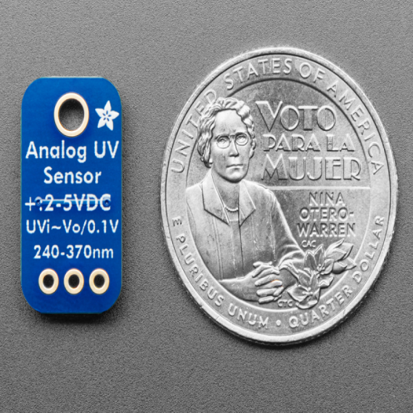 디바이스마트,MCU보드/전자키트 > 센서모듈 > 빛/조도/컬러/UV > 컬러/UV센서,Adafruit,Analog UV Light Sensor Breakout - GUVA-S12SD [ada-1918],240-370mm 범위의 빛을 감지할 수 있는 UV 센서입니다.