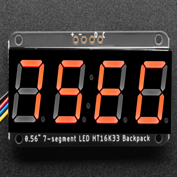 디바이스마트,LED/LCD > FND/도트매트릭스 > FND(세그먼트LED) > FND 모듈,Adafruit,Adafruit 0.56' 4-Digit 7-Segment Display w/I2C Backpack - Red [ada-878],배열 : 4자리 / 사이즈 : 0.56inch / 색상 : 레드(Red)