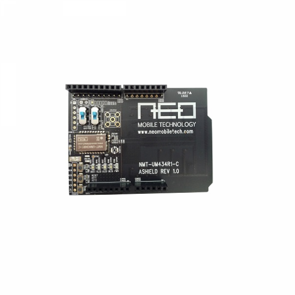 디바이스마트,MCU보드/전자키트 > 통신/네트워크 > RF/LoRa,네오모바일테크놀로지㈜,NMT-UM434R1-C ASHIELD,NMT-UM434R1-C ASHIELD 는 LPWA 무선기술을 이용하여 국내 전파법규에 적합하게 설계/제작되어 KC 인증을 획득한 NMT-UM434R1-C 를 ARDUINO UNO 에서 편리하게 사용할 수 있도록 제작 되었습니다.