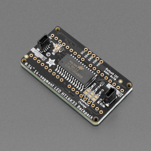 디바이스마트,MCU보드/전자키트 > 디스플레이 > 세그먼트,Adafruit,Quad Alphanumeric Display - Yellow 0.54' Digits w/ I2C Backpack [ada-2158],모든 알파벳 및 숫자가 표현 가능한 14세그먼트 LED 디스플레이입니다.
