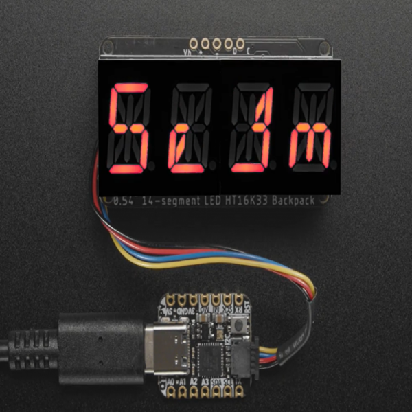 디바이스마트,MCU보드/전자키트 > 디스플레이 > 세그먼트,Adafruit,Quad Alphanumeric Display - Red 0.54' Digits w/ I2C Backpack [ada-1911],모든 알파벳 및 숫자가 표현 가능한 14세그먼트 LED 디스플레이입니다.