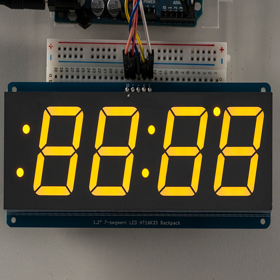 Adafruit 1.2' 4-Digit 7-Segment Display w/I2C Backpack - Yellow [ada-1269]