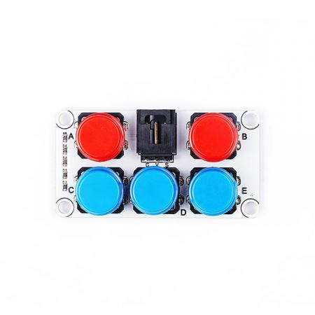 디바이스마트,MCU보드/전자키트 > 버튼/스위치/제어/RTC > 버튼/스위치/조이스틱,ELECFREAKS,옥토퍼스 키패드 모듈 Octopus ADKeypad [EF04017],아날로그 입력을 활용하여 5개의 키패드 버튼 상태를 확인하는 원리 / 55x29mm