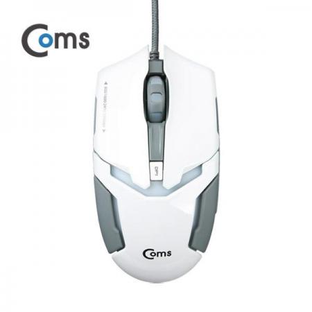 디바이스마트,컴퓨터/모바일/가전 > 키보드/마우스 > 마우스 > 유선 마우스,Coms,게이밍(사무용) 마우스, 흰색 [JD961],7컬러 LED 변환, 최대 3200DPI