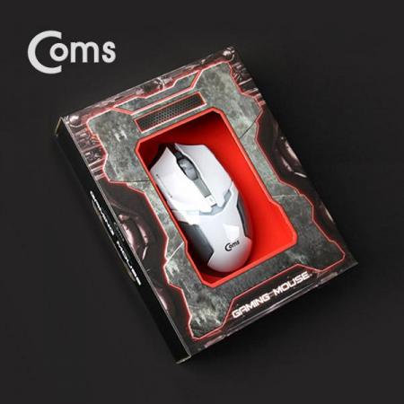 디바이스마트,컴퓨터/모바일/가전 > 키보드/마우스 > 마우스 > 유선 마우스,Coms,게이밍(사무용) 마우스, 흰색 [JD961],7컬러 LED 변환, 최대 3200DPI