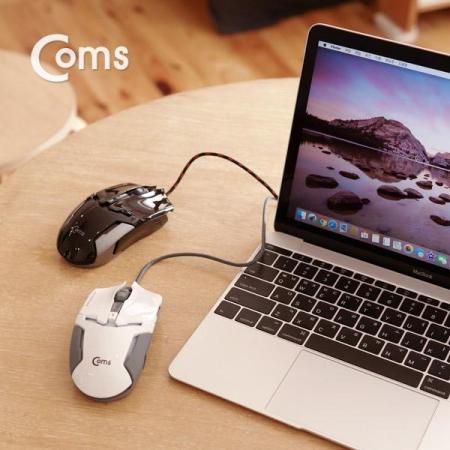 디바이스마트,컴퓨터/모바일/가전 > 키보드/마우스 > 마우스 > 유선 마우스,Coms,게이밍(사무용) 마우스, 흰색 [JD961],7컬러 LED 변환, 최대 3200DPI